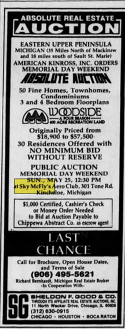 Sky McFlys - May 24 1986 Auction Notice